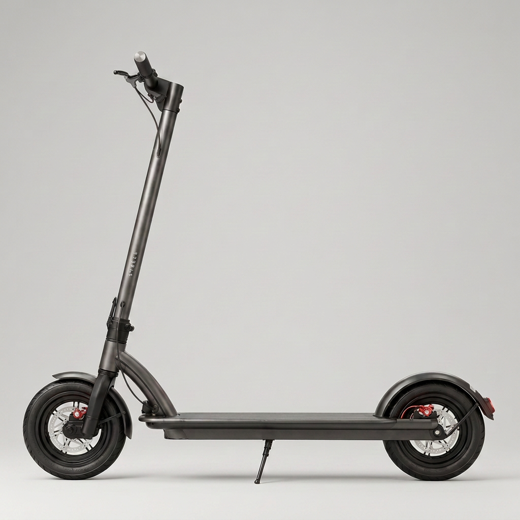 Roadblade electric scooter in studio lighting showing its ultra-thin frame and deck